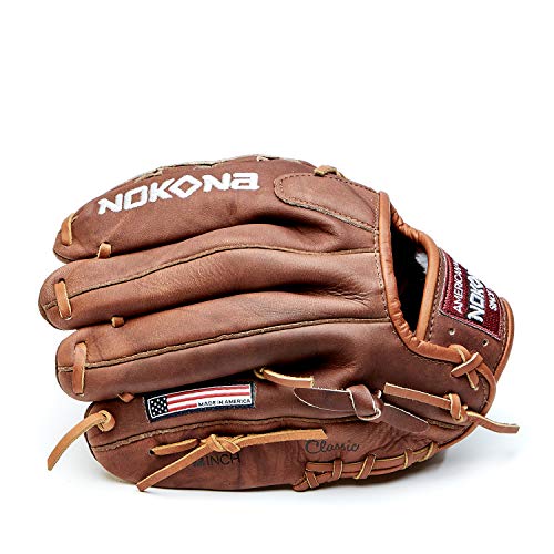 Nokona W-1200 Handcrafted Walnut Baseball, Softball, And Fastpitch Glove - Right Hand Throw Closed Web For Infield And Outfield Positions, Adult 12 Inch Mitt, Made In The Usa #TOP1
