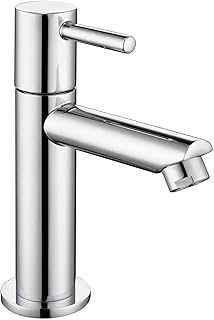 Comprar Grifo de agua fría, grifo mezclador para el baño, grifo monomando de acero inoxidable, grifo mezclador de lavabo, grifos para el baño con caño, grifo de agua fría para los baños de invitados en el