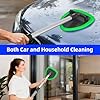desin Windshield Cleaning Tool, Car Window Cleaner Windshield Cleaner with 4 Reusable and Washable Microfiber Pads and Extendable Handle Auto Inside Glass Wiper Kit (Green) #4
