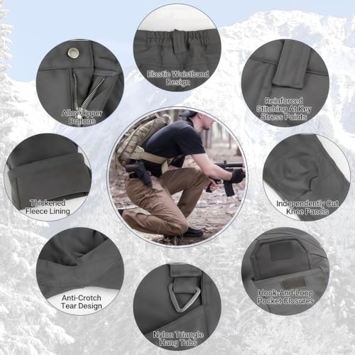 Tauiane Set Completo Da Sci Da Uomo In Due Pezzi, Giacca Softshell Da Uomo, Tuta Da Snowboard Da 2 Pezzi, Set Completo Da Combattimento Militare Impermeabile Dell'esercito,Verde,M - 6