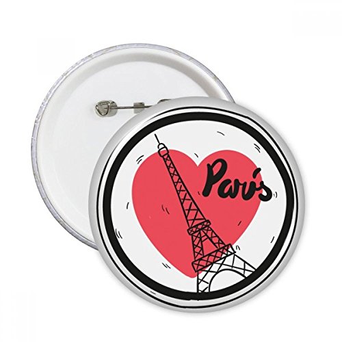 Tour Eiffel Paris badge bouton rond multicolore pour customisation textile