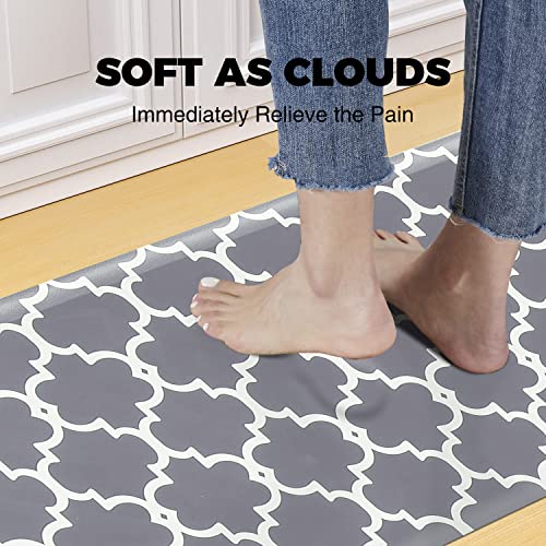 Kokhub Kitchen Mat,1/2 Inch Thick Cushioned Anti Fatigue Waterproof Kitchen Rug, Comfort Standing Desk Mat, Kitchen Floor Mat Non-Skid & Washable For Home, Office, Sink,17.3"X28"- Grey #TOP6