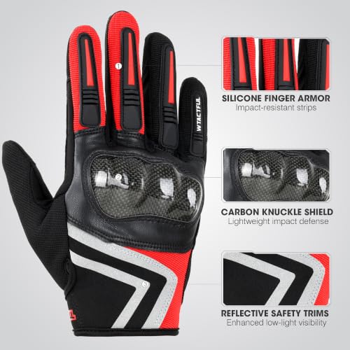 Image of WTACTFUL Lightweight Motorcycle Gloves for Men Women Touchscreen Summer