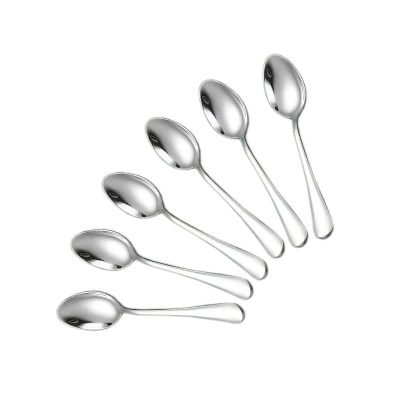 alloneslife Of 6 Smooth Stainless Steel Small Coffee Spoons Tiny Espresso Dessert Spoon for Beverages Ice Treats and Baking Need Dining Spoons