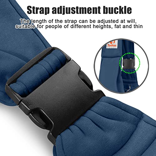 Image of Tomkas Small Dog Sling Carrier - Adjustable Strap & Zip Pocket - for 3-10 lbs Pets(Dark Blue)