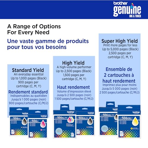 Image of Brother Genuine LC506XLM High Yield Magenta Ink Cartridge (for use INKvestment 4355, 4555, and 4557 Printers)