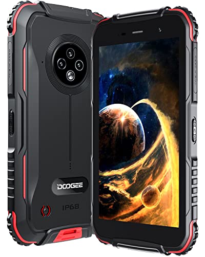 DOOGEE Telephone Portable Incassable, S35T 5.0” HD+ 4350mAh, 3Go+64Go, Caméra avec IA - 13 MP, Bluetooth 5.0, Dual SIM 4G, Android 11 Smartphone Débloqué Antichoc/étanche/NFC/ - Rouge