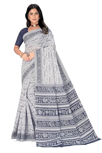 Image of TAMAIRA FASHION Mulmul Pure Cotton Saree For Woman Warli Printed|Office Wear Daily Wear Sarees For Women Without Blouse Piece(Available in 19 Colours)