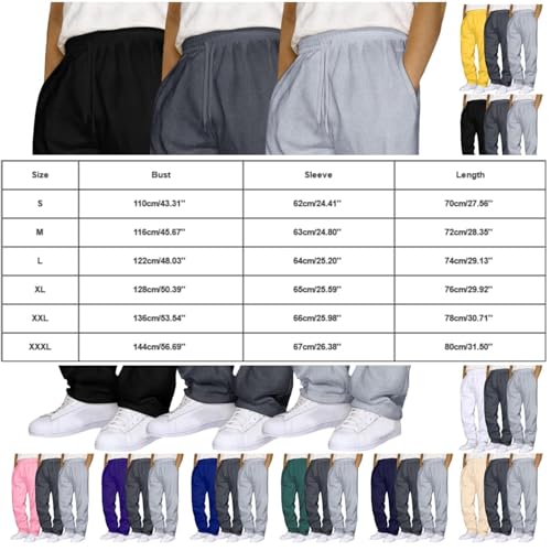 3Pack Baggy Sweatpants Men Wide Leg Elastic Waist Workout Athletic Joggers Open Bottom Casual Trousers with Pockets4