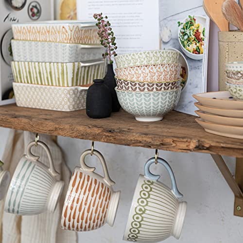 Creative Co-Op DF7208SET Stoneware Painted Patterns, Set Of 4 Styles, Multicolor Bowl thumb #1