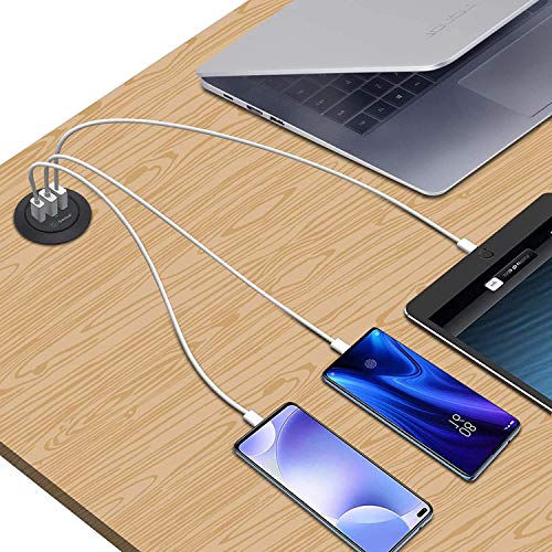 Gonine Tuleja do komputera stacjonarnego z USB, ukryte gniazdko, stacja ładująca, z 1 typem C i 2 portami USB