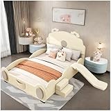 Sapgaks - Cama infantil de 140 x 200 cm, con tobogán y escalera, cama de...