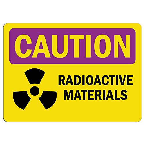 Vinyl Stickers - Bundle - Safety and Warning & Warehouse Signs Stickers - Caution Radiation Sign - Radioactive Materials - 3 Pack (3.5" x 5")