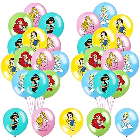 IOSCDH 30 pcs Princess Party Balloons Princess Theme Party Supplies Latex Balloons Birthday Party Decorations Cake Decorations for Kids’ Birthday Decorations Cover