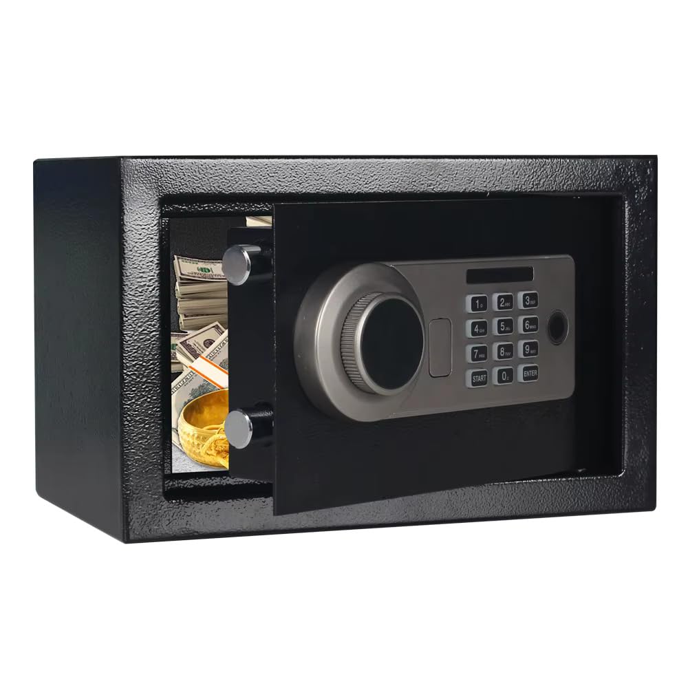 Heavy-Duty Electronic Digital Safe Box with Keypad Lock & Biometric Lock and Emergency Key β Steel Security Locker for Home, Office & Jewelry Storage Deposit Box