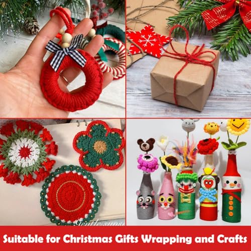 Image of Vivifying Red Twine, 656 Feet 2mm Christmas Twine String for Gift Wrapping, Crafts, Packing and Decoration