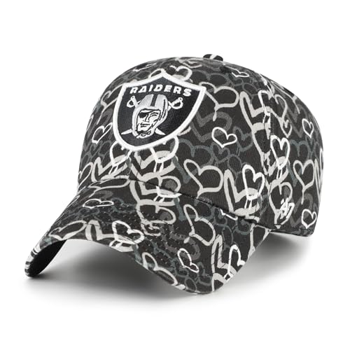47 Girls Toddler Black Las Vegas Raiders Mural Clean Up Adjustable Hat