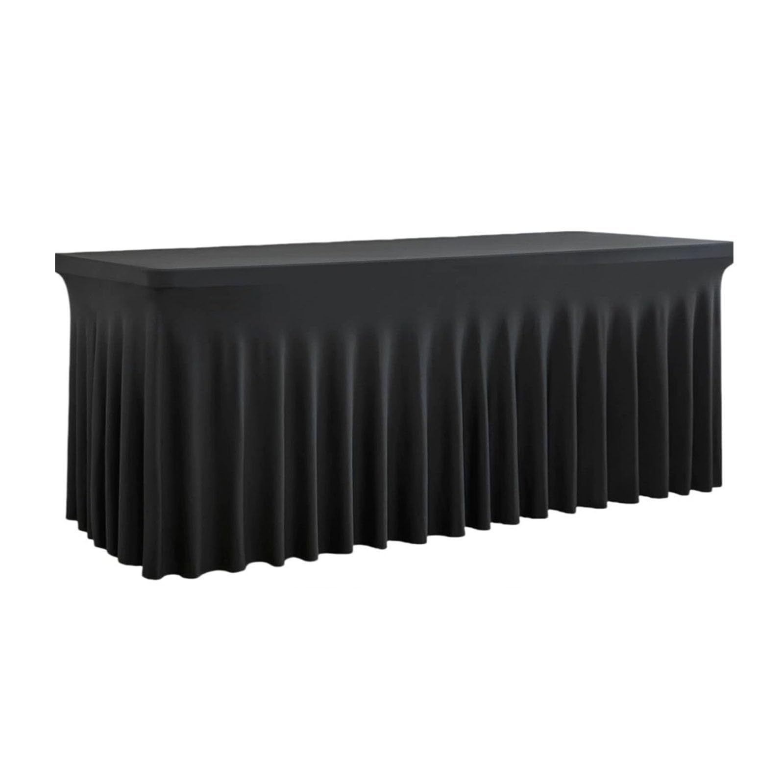 FANSU Spandex Skirt Table Cloth, Table Cover Skirt Stretch Tablecover Rectangle Tablecloth Tablecloths Tablecovers for Party Wedding Banquet Birthday Outdoor (Black,183x76cm)