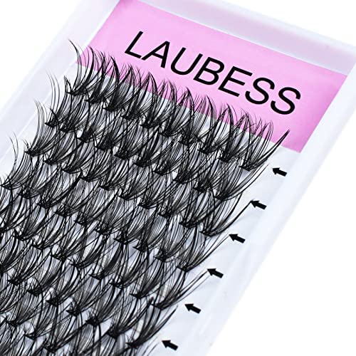 Image of Eyelash Clusters LAUBESS Lash Clusters Individual Lashes Cluster Eyelash Extensions DIY at Home Waterproof Cluster Lashes (30D-D-12)