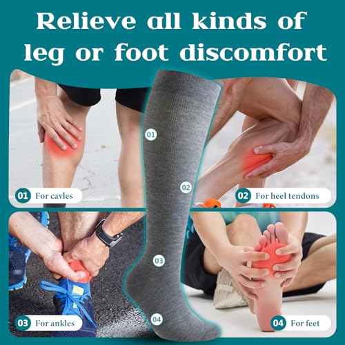 3 pairs Light Compression Socks, Support Socks for Women/Men, 15-20 mmHg Graduated Support with Moisture-Wicking3