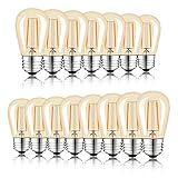 keymit S14 LED 1W 2200K 80LM Truly Warm Glow E26 Clear Glass Bulbs Dimmable with Our Dimmer (B07DQMZCWD) - Edison Vintage Ambience for Outdoor String Lights 18Pack