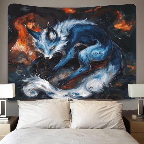 Couverture murale imprimee renard 3D pour habiller un mur vide de salon