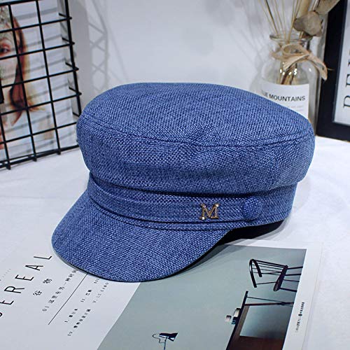 Fashion Newsboy Cap For Women's Lightweight Lady Fiddler Cap Classic Autumn Yacht Captain Sailor Hat Blue #TOP7