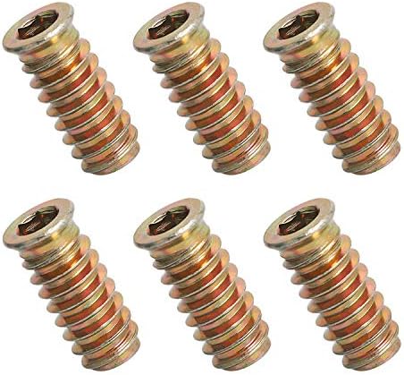 50-Pack M6 X 15mm Threaded Inserts For Wood - Hex Socket Drive Furniture Fasteners, Zinc Plated - View #9