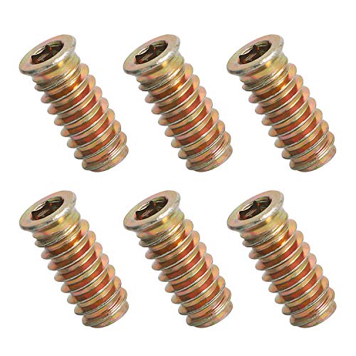 Insert fileté 1/4-20 x 25 mm pour meuble en bois, lot de 20 embouts