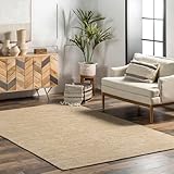 nuLOOM Alessi Solid Farmhouse Cotton Area Rug, 8x10, Beige