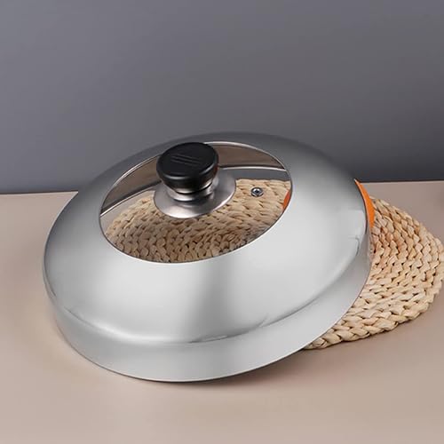 Miniatura 6 de YARNOW Tapas de sartén de acero inoxidable Cubierta de olla de metal Mango de tapa de olla de cocina grande para cocinar