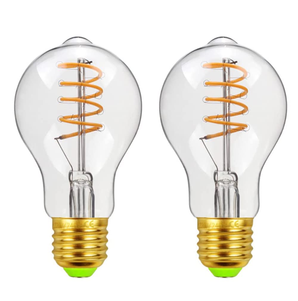 ANTM 2 de Ampoule à vis E27 vintage, ampoules décoratives avec éclairage d'ampoule Edison vintage E27 4W pour décoration de festival à la maison (Blanc, A60)