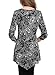 BAISHENGGT Women's Crewneck Long Sleeve Handkerchief Hem Tunic Top Medium Black Floral T99