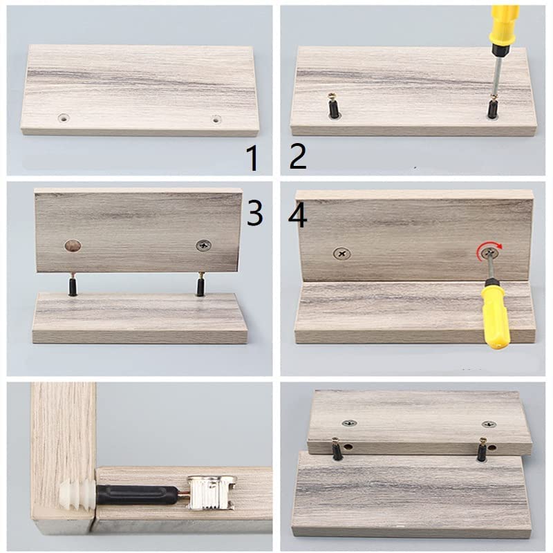 Miniatura 6 de MroMax Pasador de metal de bronce de 0.236 x 1.378 in con conectores de plástico para muebles, pernos de rosca, tornillos para gabinete, cajón,