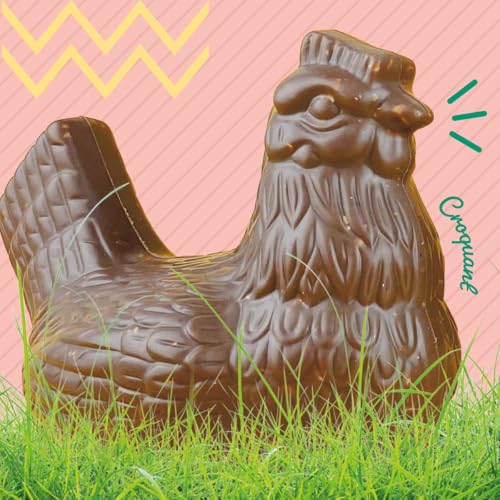Moulage chocolat PAQUES LA POULE JOSEFINE chocolat lait éclats de noisettes170g - chocolat de Pâques - Fabrication 100% artisanale et Française - chocolat...