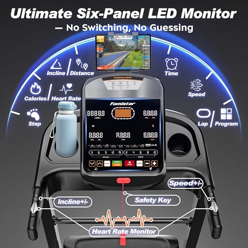 Image of Folding Treadmill 5.2HP, 400LBS Capacity, 18.5 inch Wide Running Belt, 20% Auto Incline, Bluetooth App, 105 Programs, Easy 80% Faster Assembly for Home