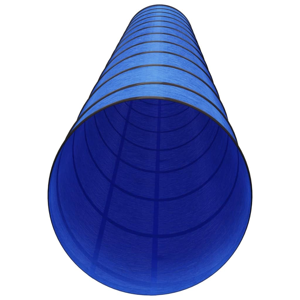 Túnel para perros azul Ø 55 x 500 cm de poliéster y metal, túnel de juego plegable con 8 piquetas, bolsa de transporte, para perros, gatos, conejos, hurones, interiores y exteriores, jardín