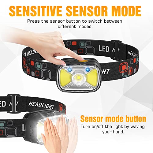 Headlamp Rechargeable, Head Lamp, Motion Sensor Led Headlamps 1000 Lumen Super Bright Headlamps, Waterproof Flashlights With White Red Light, 14 Modes Headlamp Flashlight For Camping Cycling Running #TOP4