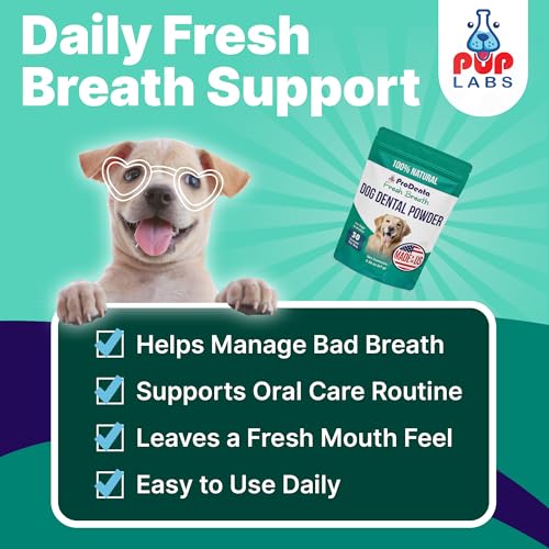 Image of Pup Labs ProDenta Fresh Breath for Dogs, All-Natural Dog Breath Freshener, Dog Dental Powder Made in USA, 30 Servings