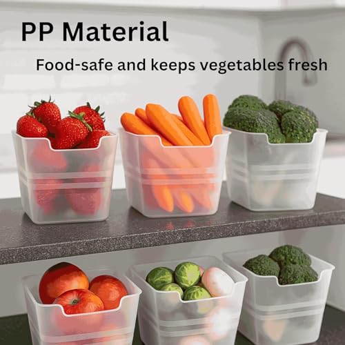 Image of fridge storage boxes multipurpose containers for storage Space-saving Refrigerator Side Door Organizer for fridge kitchen Fruits, Vegetables Storage Containers- transparent, Plastic (6)