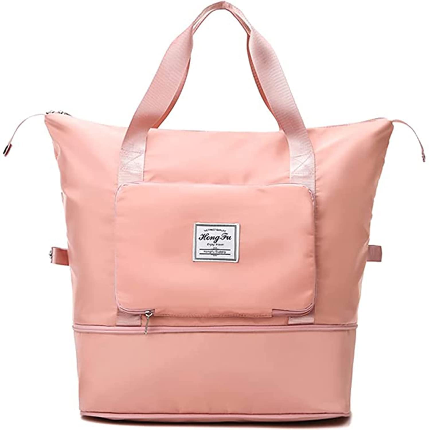 Sparrowfly Lightweight Waterproof Nylon Foldable Travel Duffle Bag for Women (40 x 23 x 45cm, Peach)-picture-20