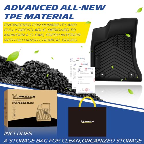 Image of Michelin Vehicle Mats for 2011-2023 Dodge Charger /Chrysler 300 RWD(4 Piece) | All-Weather TPE Custom Fit Liner, Premier