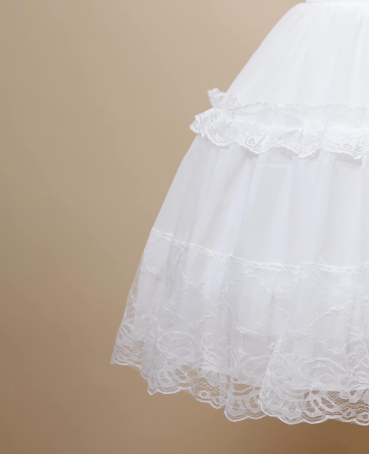 Women Girls Crinoline Petticoat 2 Hoops Skirt Chiffon Ball Gown Short Half Slip Underskirt for Lolita Cosplay - Image 5