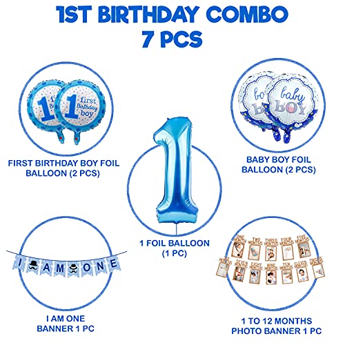 Image of Party Propz 1st Birthday Decorations For Boys - Birthday Decorations For Baby Boy | First Bday Decors For Boy | Birthday Decoration Items 1 Year