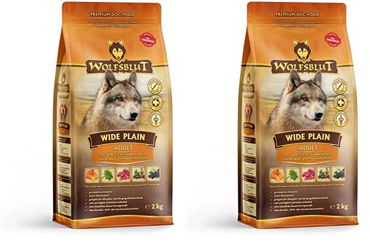 Wolfsblut - Wide Plain - 2 kg - Pferd - Trockenfutter - Hundefutter - Getreidefrei (Packung mit 2)