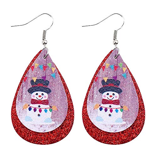 Boucles d'oreilles de Noël pack double en cuir le cadeau idéal