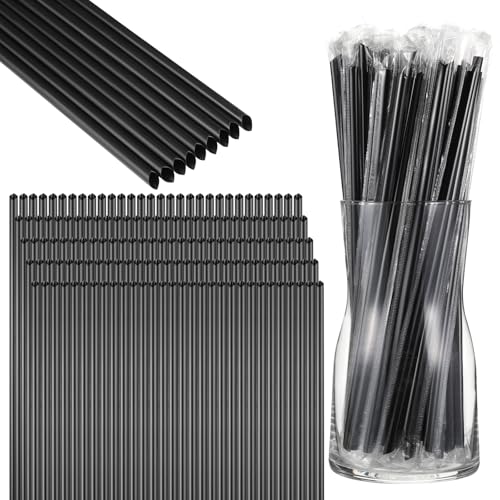 1200 pitillos negros individuales 25 cm plástico miniatura 1