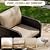 LEVELEVE Patio Conversation Set 5 Piece, Balcony Furniture Outdoor PE Rattan Wicker Lounge Chairs with Soft Cushions, 2 Ottomans & Glass Table for Porch Lawn, Brown (Khaki Cushions