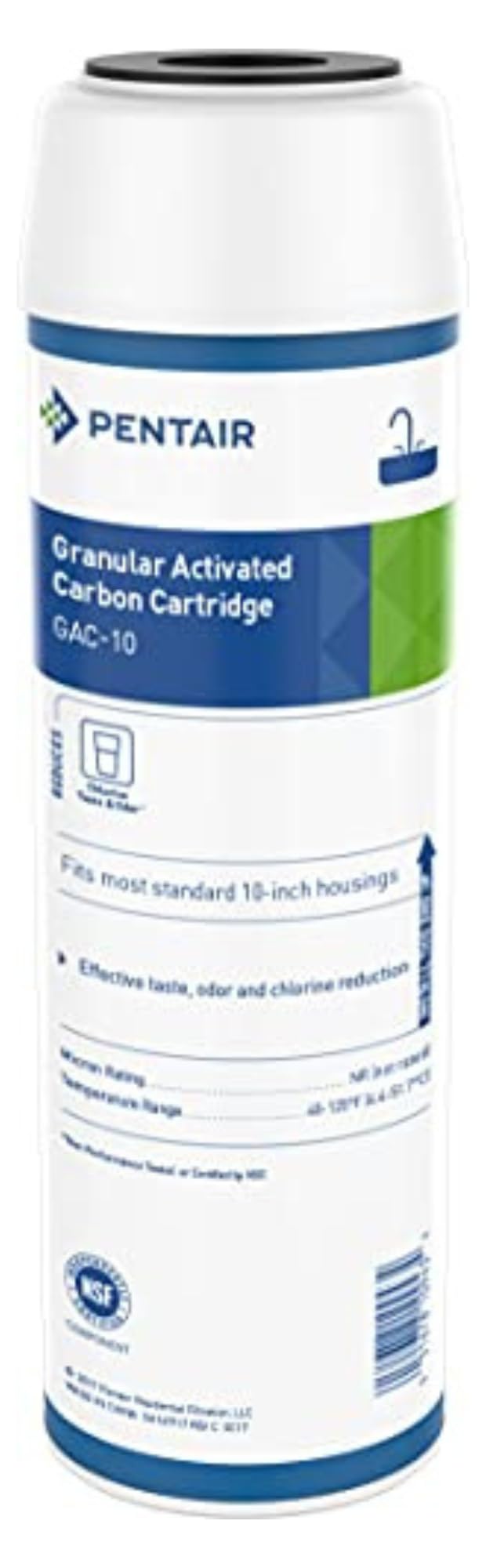 Pentek GAC-10 Drinking Water Filter, Granular Activated Carbon, Blue, 2.5 x 10 Inches