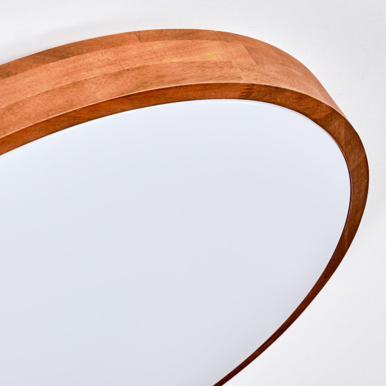 Plafoniera a LED HOFSTEIN Sofo, lampada da soffitto in metallo/legno/plastica naturale/marrone/bianco, moderna (Ø 50 cm), CCT regolabile, con telecomando, sala pranzo, soggiorno, cucina, camera letto